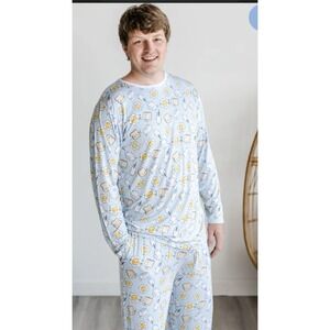 Little Sleepies Men's Breakfast Buddies Blue Set Size XL